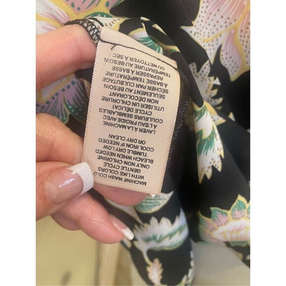 Philosophy Women’s Flutter Sleeve Black Floral Print Top Sz. XL Lightweight - Picture 11 of 11
